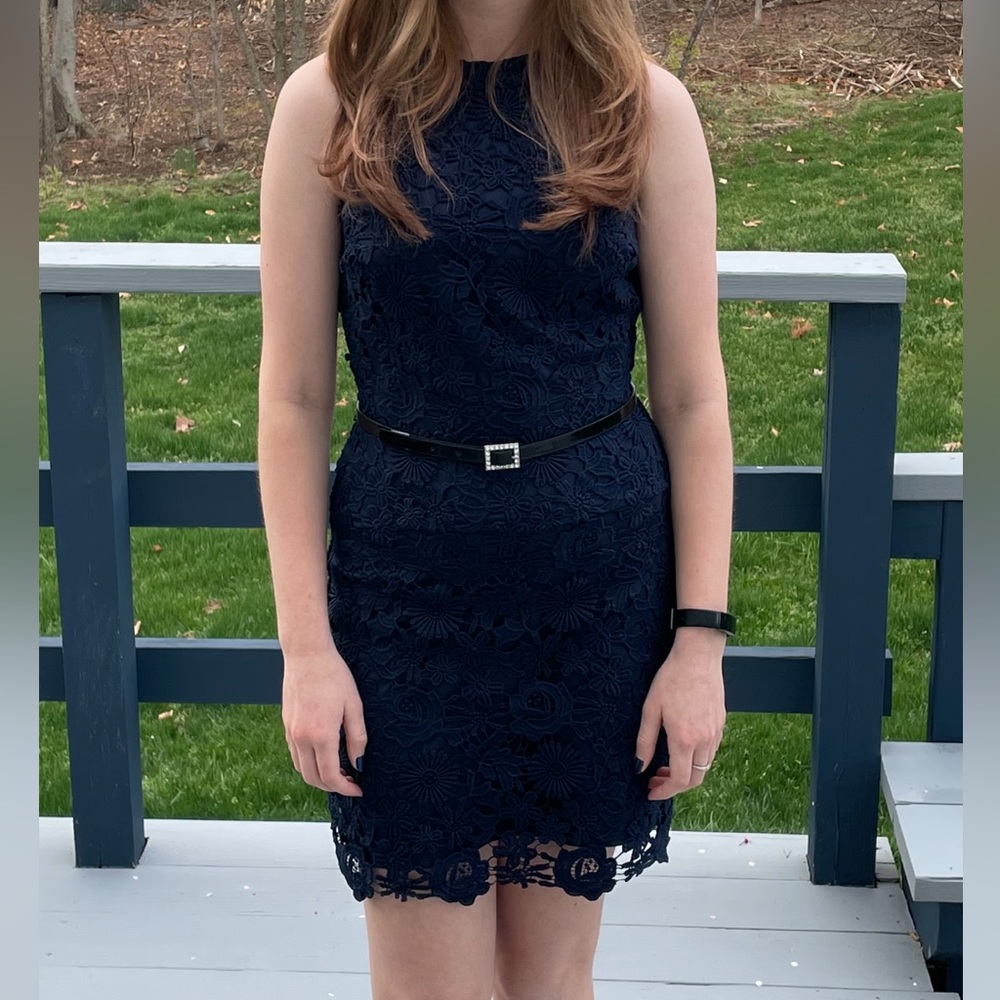 Lulu's Navy Sleeveless Halter Cocktail Dress